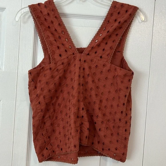 Mango Brown Eyelet Top - Picture 3 of 3